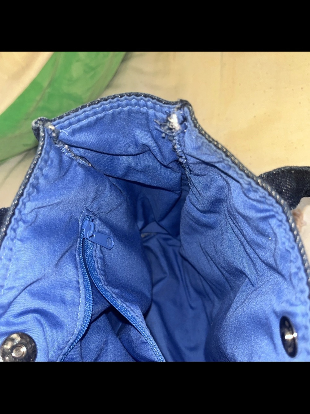 Y2K Aéropostale Blue Jean Denim Mini Tote Bag Snap Close Zipper Girl Pocket Cute - Picture 4 of 7